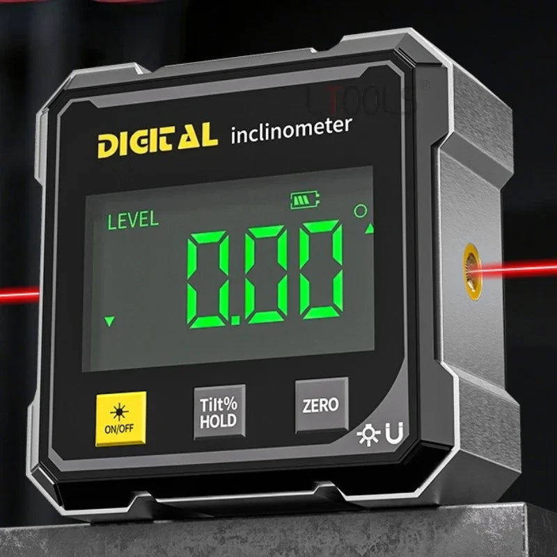 Four Sided Magnetic Electronic Level With Two-way Laser