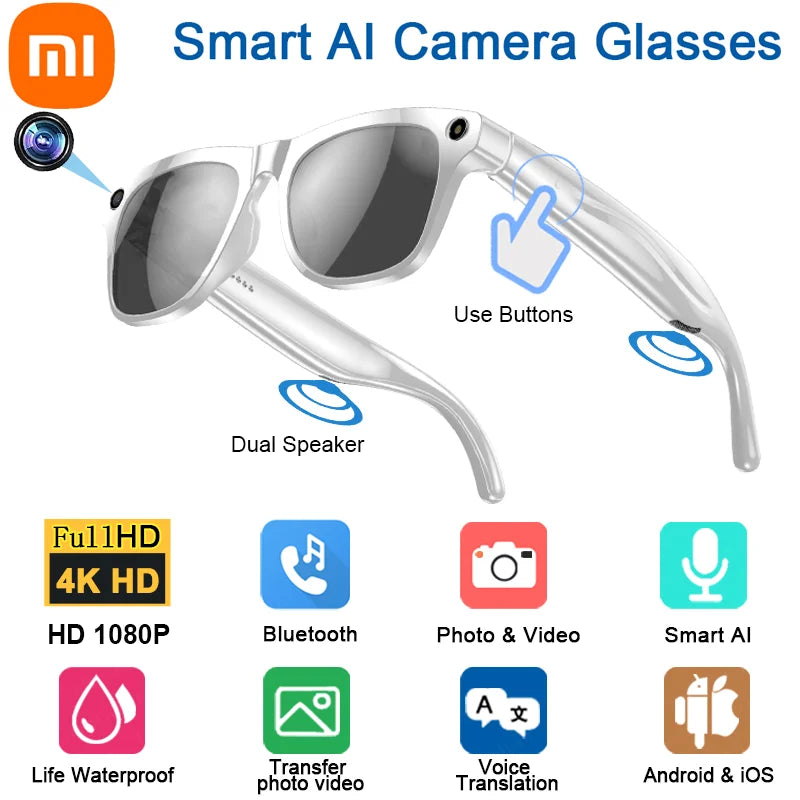 Xiaomi 4KHD AI Smart Glasses GPT Translation and Music