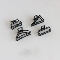 Women New Black Small Metal Claw Clips