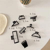 Women New Black Small Metal Claw Clips